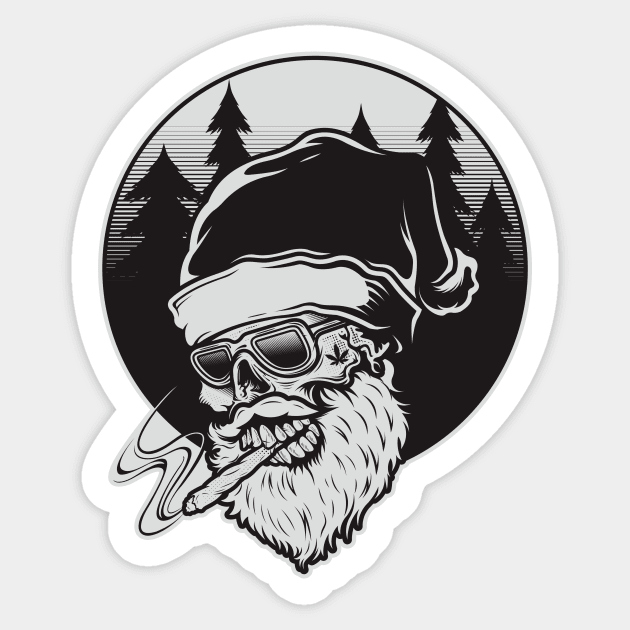 santa smoking Sticker by Gientescape